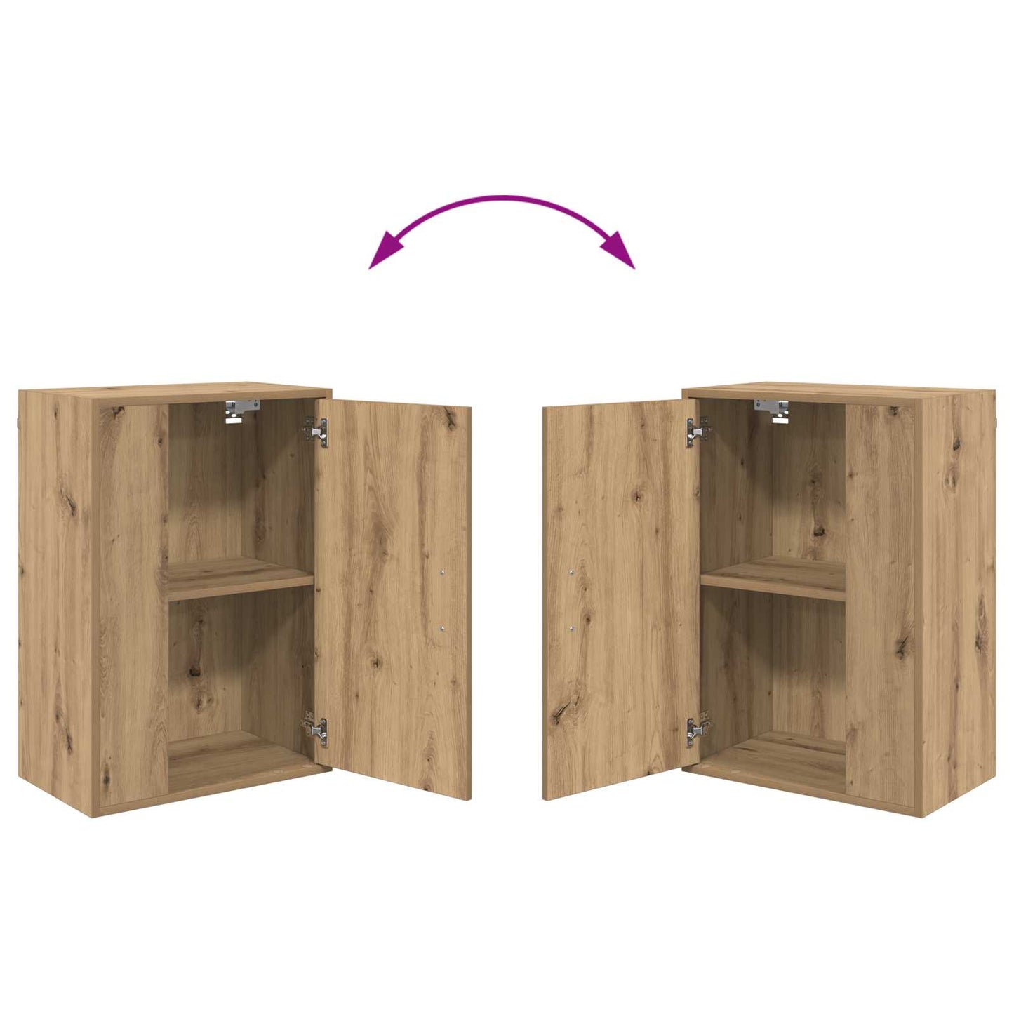 Tv-meubelset Wandgemonteerd 4 pcs Artisan Eiken Bewerkt hout