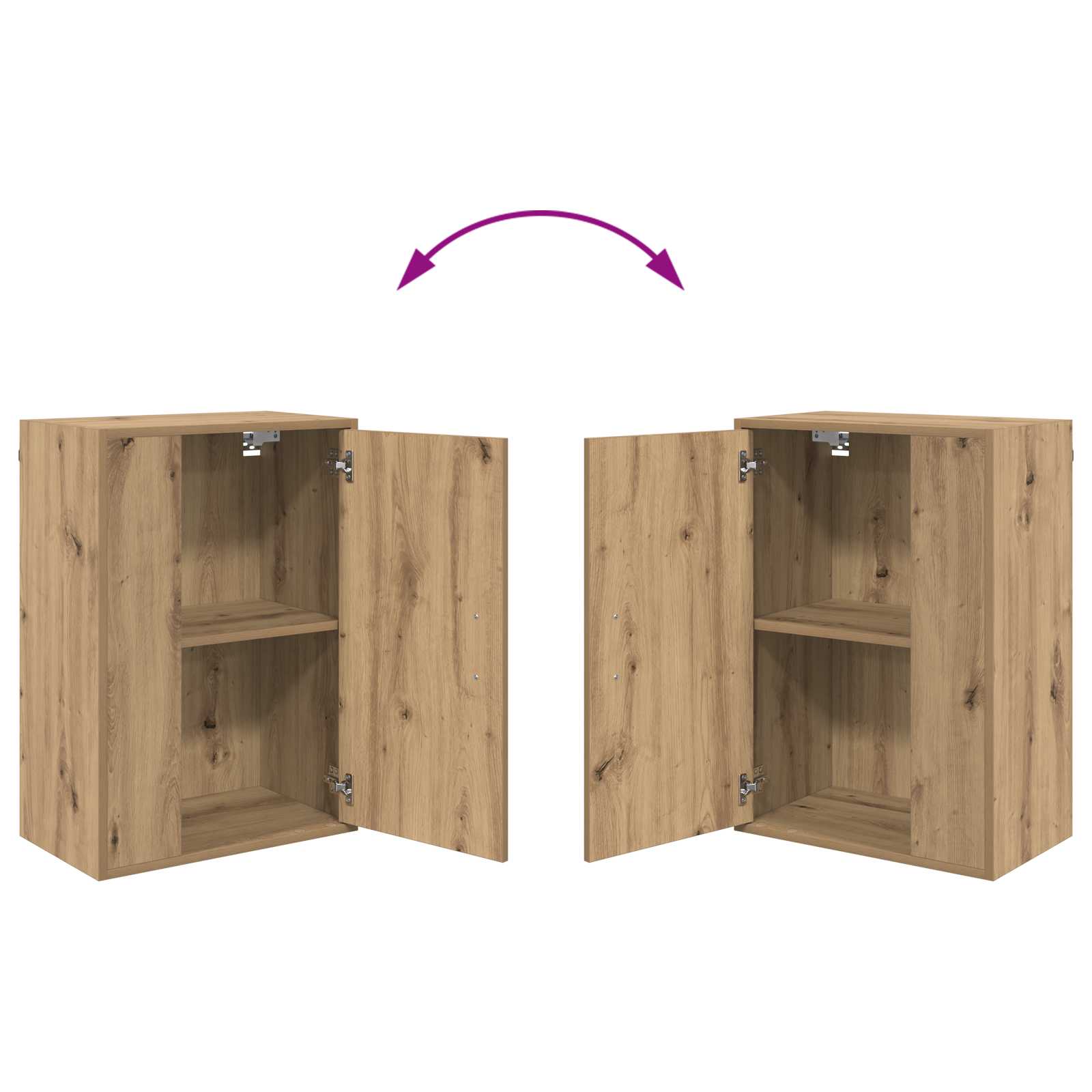 Tv-meubelset Wandgemonteerd 4 pcs Artisan Eiken Bewerkt hout