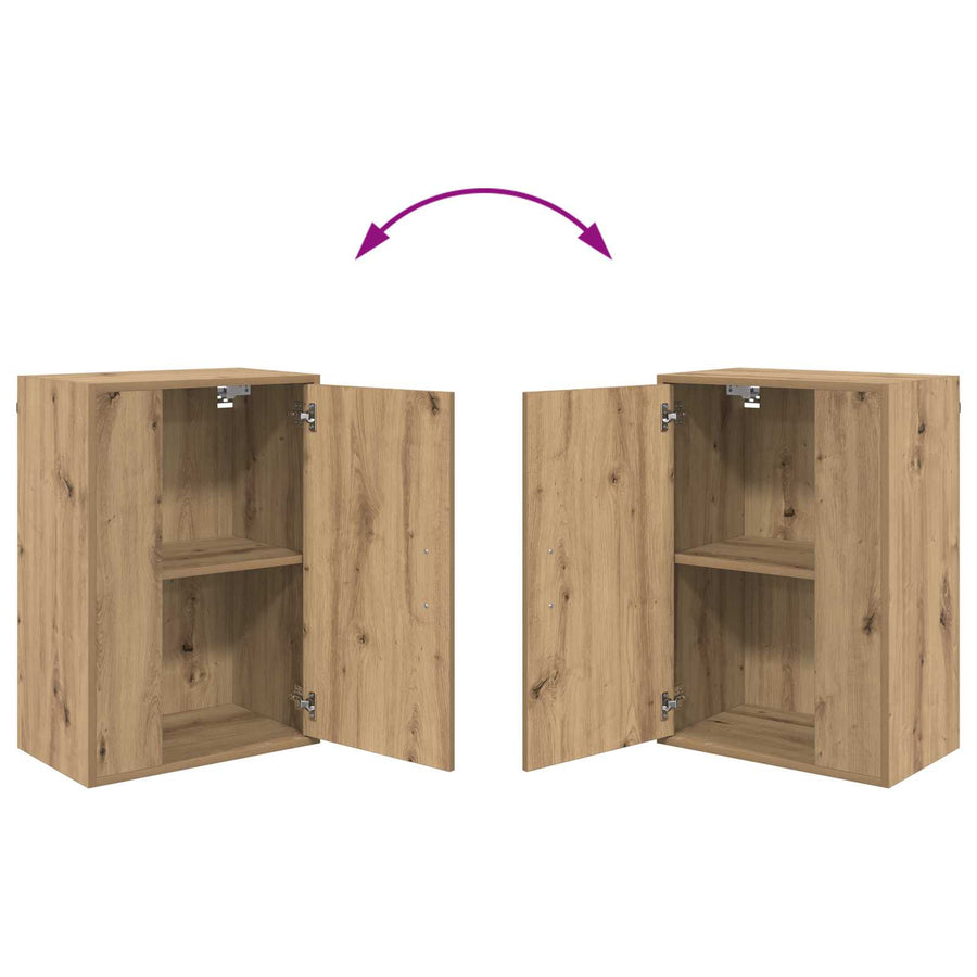 Tv-meubelset Wandgemonteerd 4 pcs Artisan Eiken Bewerkt hout