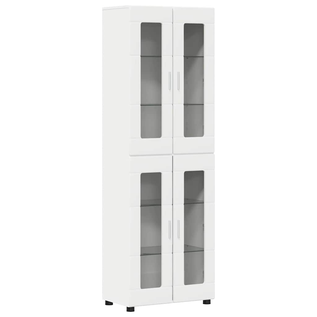 Hoge kast met plank Wit 60 x 35 x 182 cm Bewerkt hout