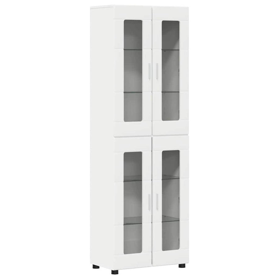 Hoge kast met plank Wit 60 x 35 x 182 cm Bewerkt hout