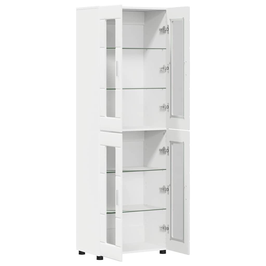 Hoge kast met plank Wit 60 x 35 x 182 cm Bewerkt hout