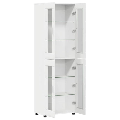 Hoge kast met plank Wit 60 x 35 x 182 cm Bewerkt hout