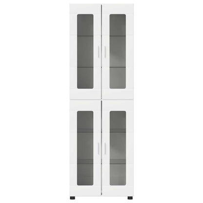 Hoge kast met plank Wit 60 x 35 x 182 cm Bewerkt hout