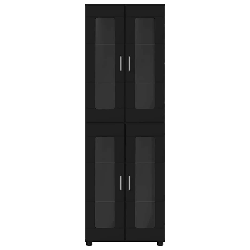Hoge kast met plank Zwart 60 x 35 x 182 cm Bewerkt hout