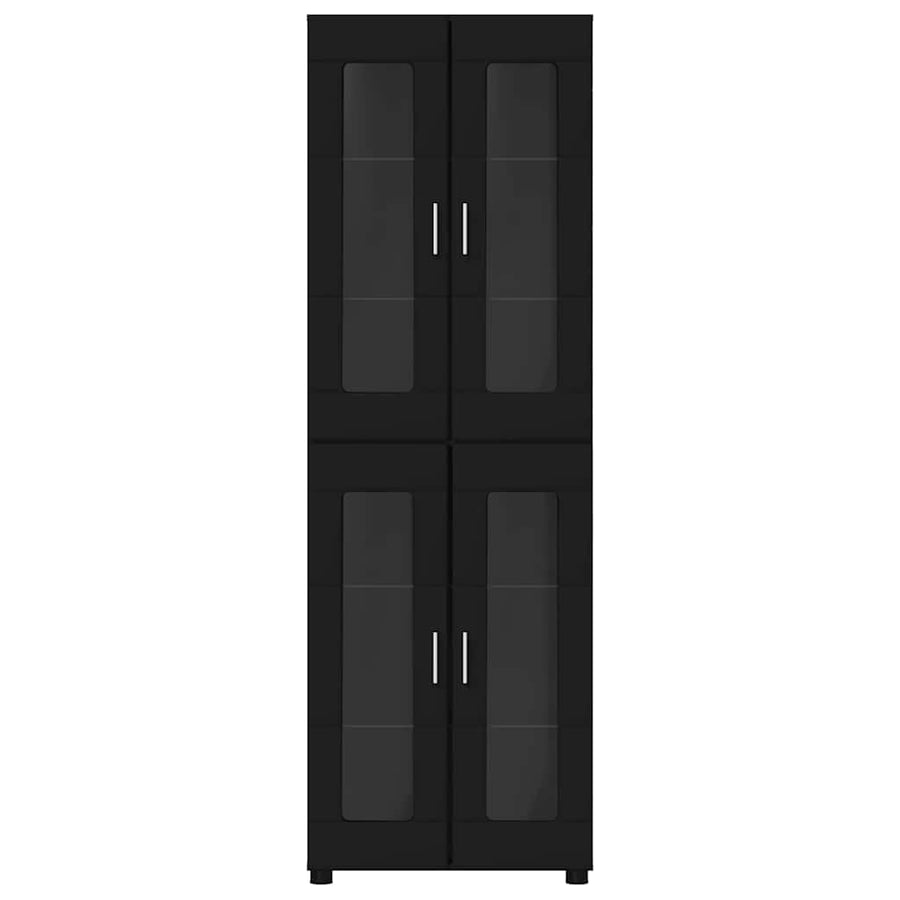 Hoge kast met plank Zwart 60 x 35 x 182 cm Bewerkt hout