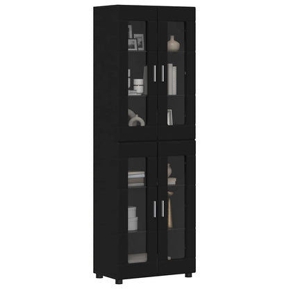 Hoge kast met plank Zwart 60 x 35 x 182 cm Bewerkt hout
