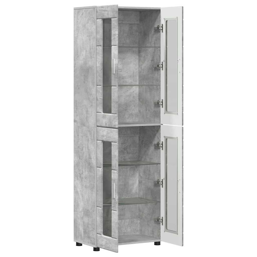 Hoge kast met plank Beton Grijs 60 x 35 x 182 cm Bewerkt hout