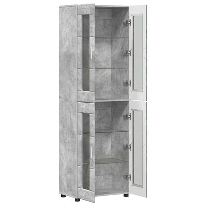 Hoge kast met plank Beton Grijs 60 x 35 x 182 cm Bewerkt hout