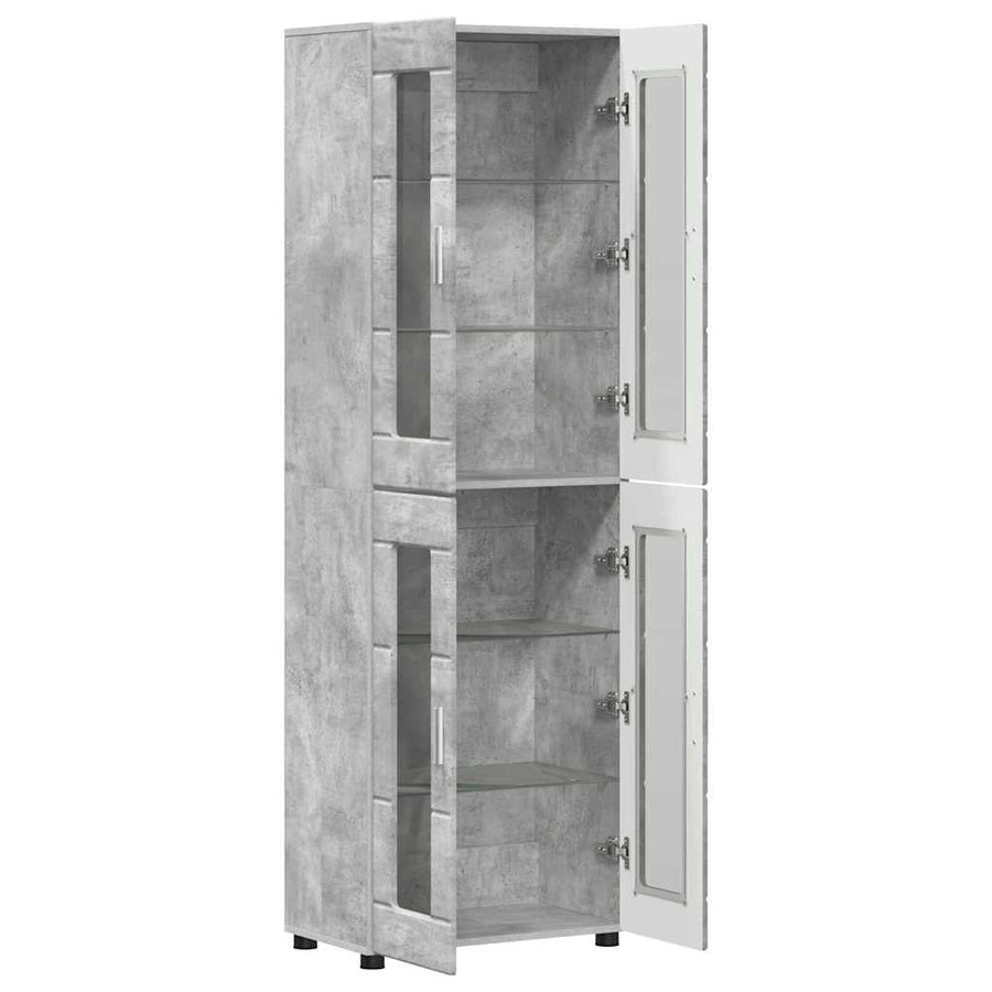 Hoge kast met plank Beton Grijs 60 x 35 x 182 cm Bewerkt hout