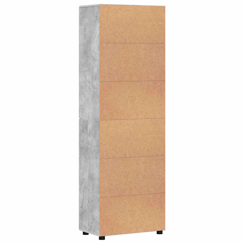 Hoge kast met plank Beton Grijs 60 x 35 x 182 cm Bewerkt hout