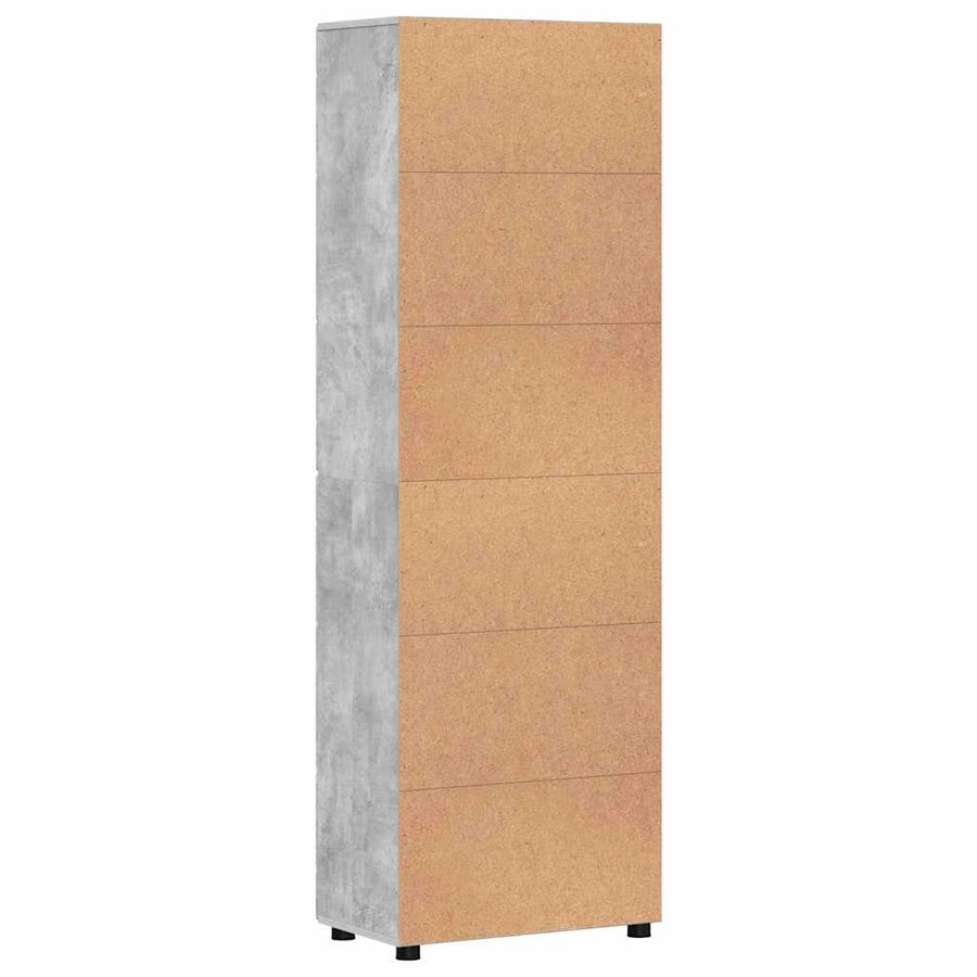 Hoge kast met plank Beton Grijs 60 x 35 x 182 cm Bewerkt hout