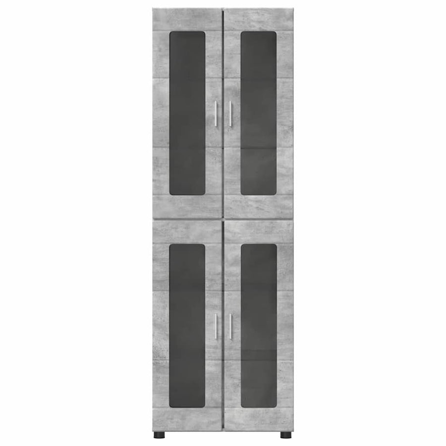 Hoge kast met plank Beton Grijs 60 x 35 x 182 cm Bewerkt hout