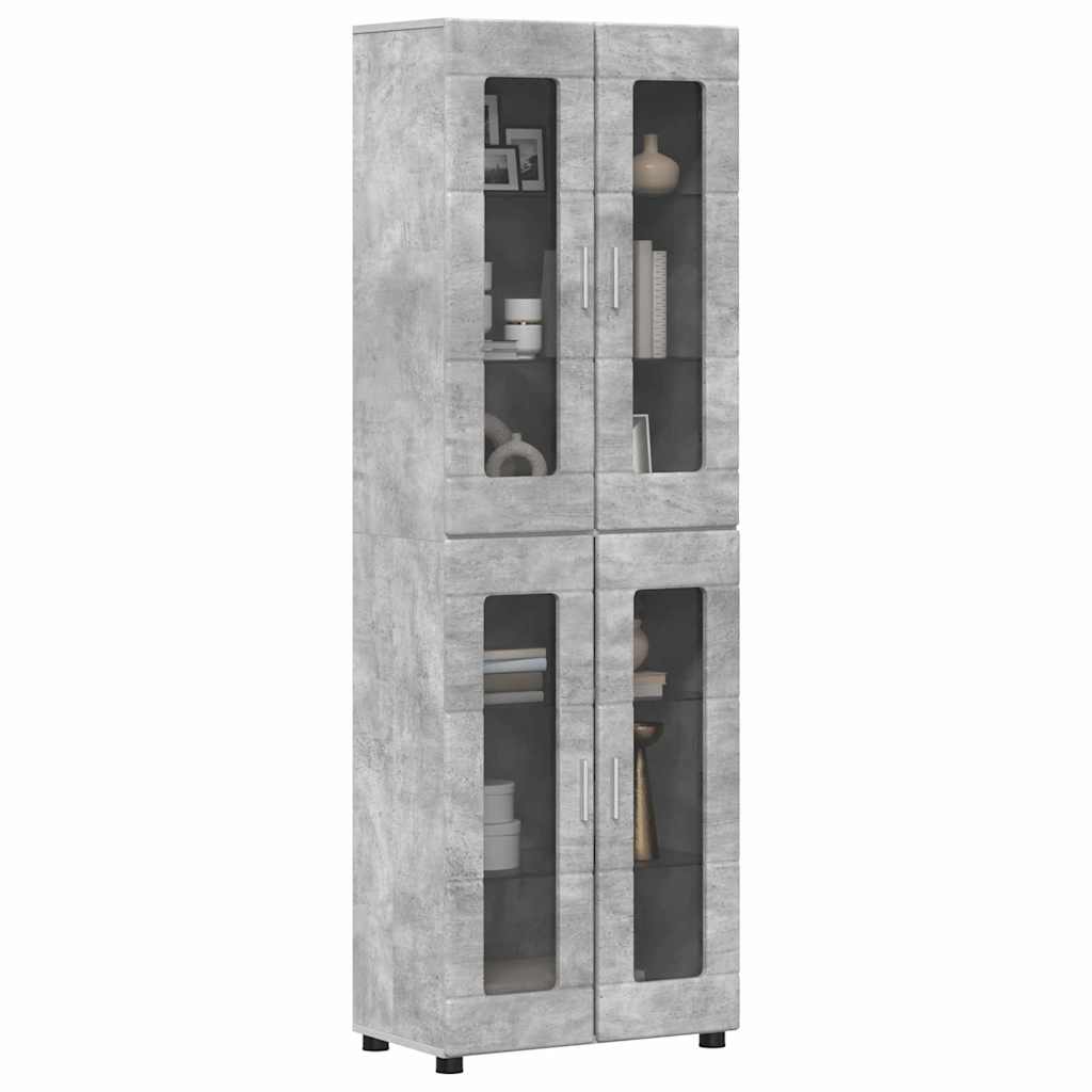 Hoge kast met plank Beton Grijs 60 x 35 x 182 cm Bewerkt hout