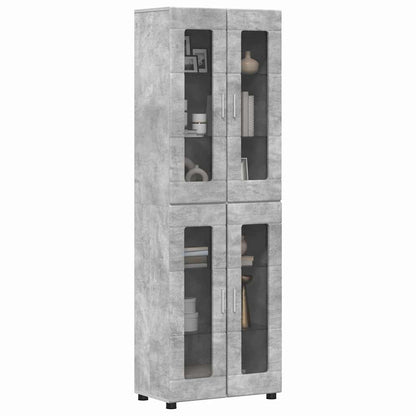Hoge kast met plank Beton Grijs 60 x 35 x 182 cm Bewerkt hout