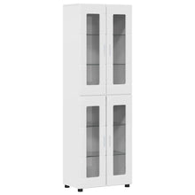 Hoge kast met plank Hoogglans wit 60 x 35 x 182 cm Bewerkt hout