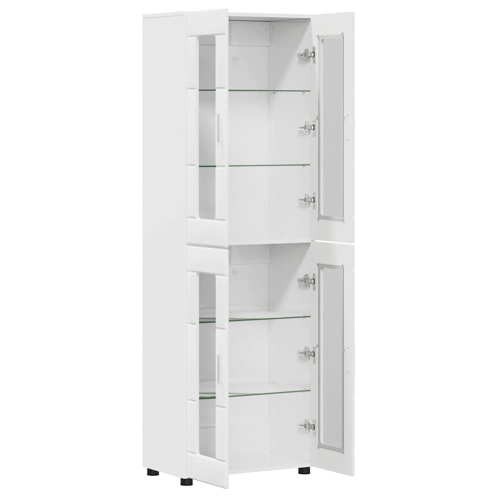 Hoge kast met plank Hoogglans wit 60 x 35 x 182 cm Bewerkt hout