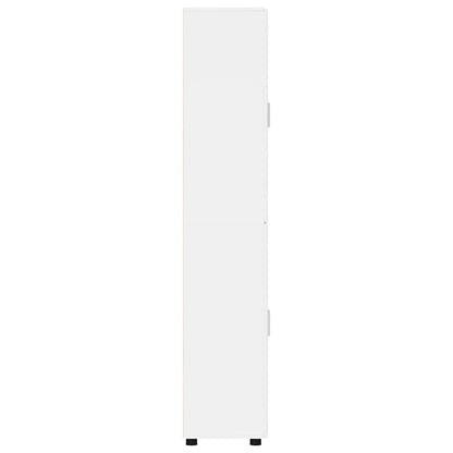 Hoge kast met plank Hoogglans wit 60 x 35 x 182 cm Bewerkt hout
