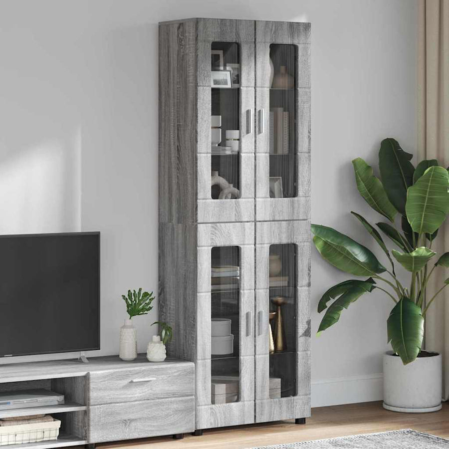 Hoge kast met plank Grijs Sonoma 60 x 35 x 182 cm Bewerkt hout