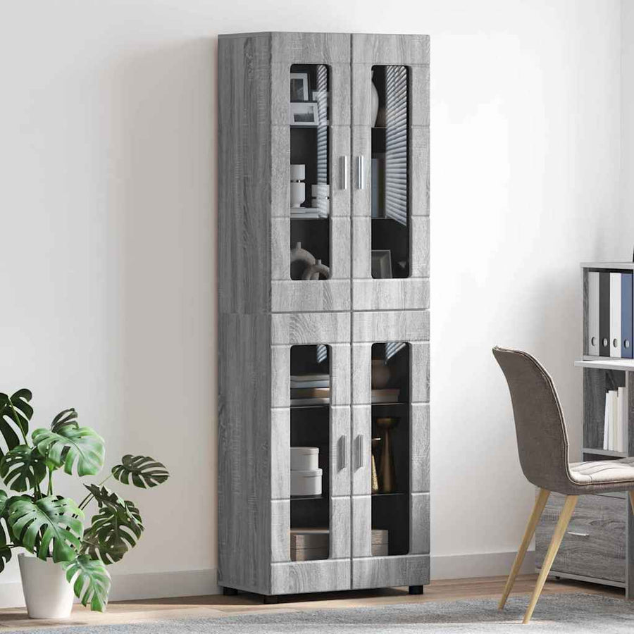 Hoge kast met plank Grijs Sonoma 60 x 35 x 182 cm Bewerkt hout