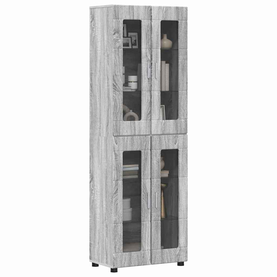 Hoge kast met plank Grijs Sonoma 60 x 35 x 182 cm Bewerkt hout