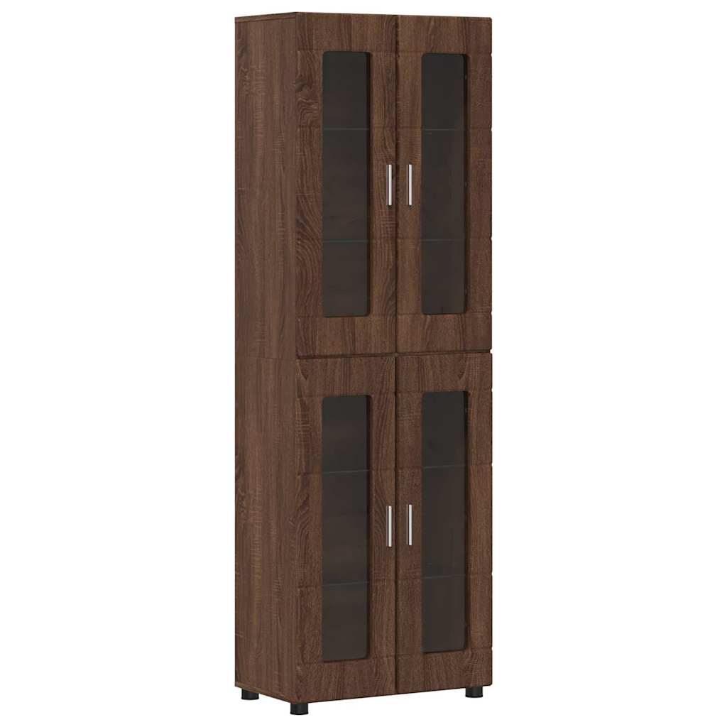 Hoge kast met plank Bruin Eiken 60 x 35 x 182 cm Bewerkt hout