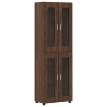 Hoge kast met plank Bruin Eiken 60 x 35 x 182 cm Bewerkt hout