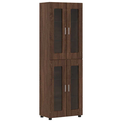 Hoge kast met plank Bruin Eiken 60 x 35 x 182 cm Bewerkt hout