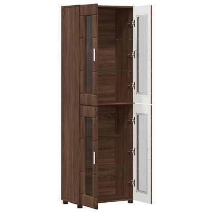 Hoge kast met plank Bruin Eiken 60 x 35 x 182 cm Bewerkt hout