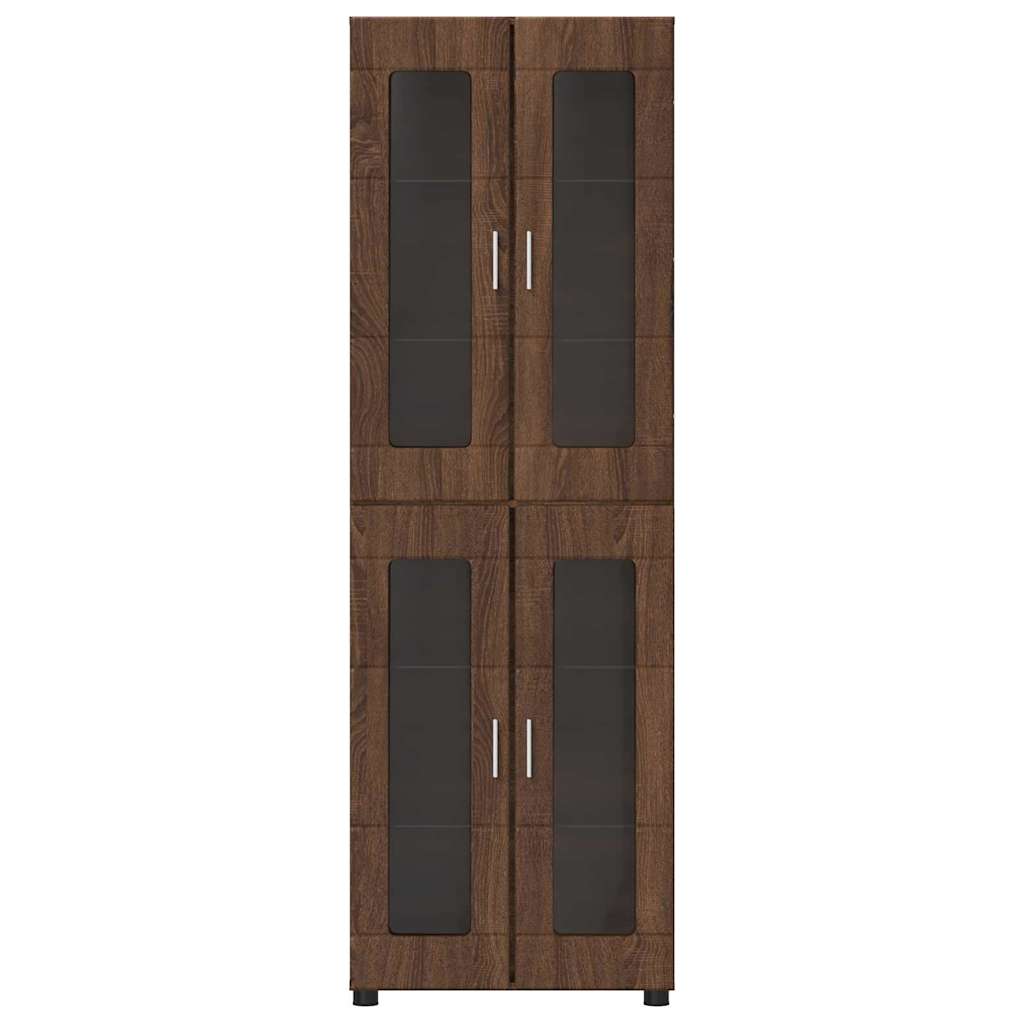 Hoge kast met plank Bruin Eiken 60 x 35 x 182 cm Bewerkt hout
