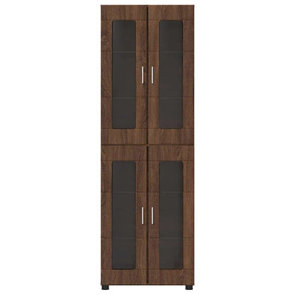 Hoge kast met plank Bruin Eiken 60 x 35 x 182 cm Bewerkt hout