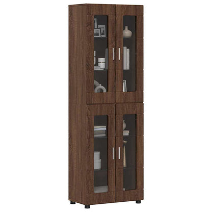 Hoge kast met plank Bruin Eiken 60 x 35 x 182 cm Bewerkt hout