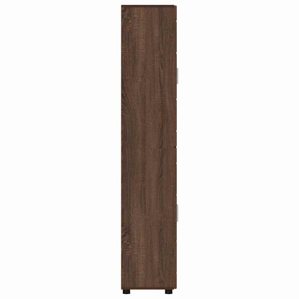 Hoge kast met plank Bruin Eiken 60 x 35 x 182 cm Bewerkt hout
