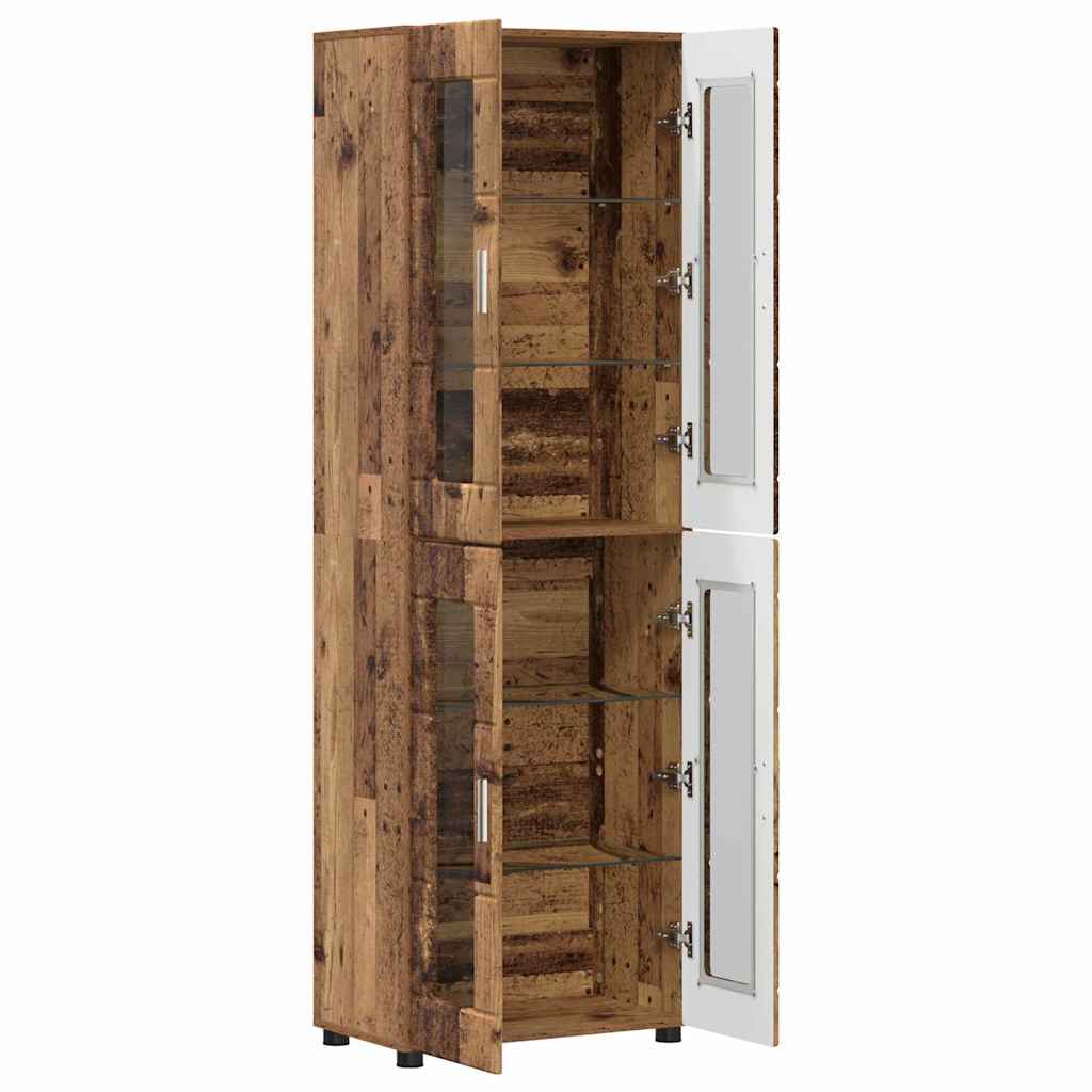 Hoge kast met plank Oudhout 60 x 35 x 182 cm Bewerkt hout