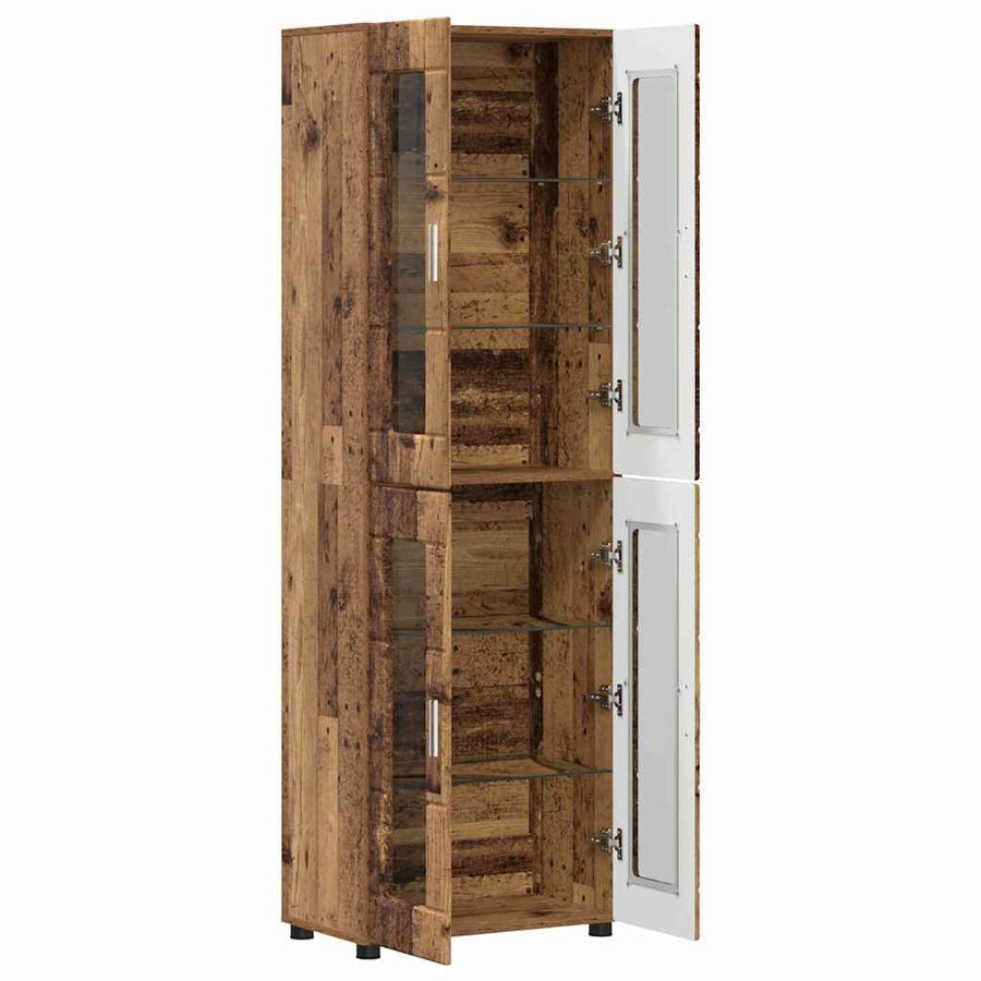 Hoge kast met plank Oudhout 60 x 35 x 182 cm Bewerkt hout