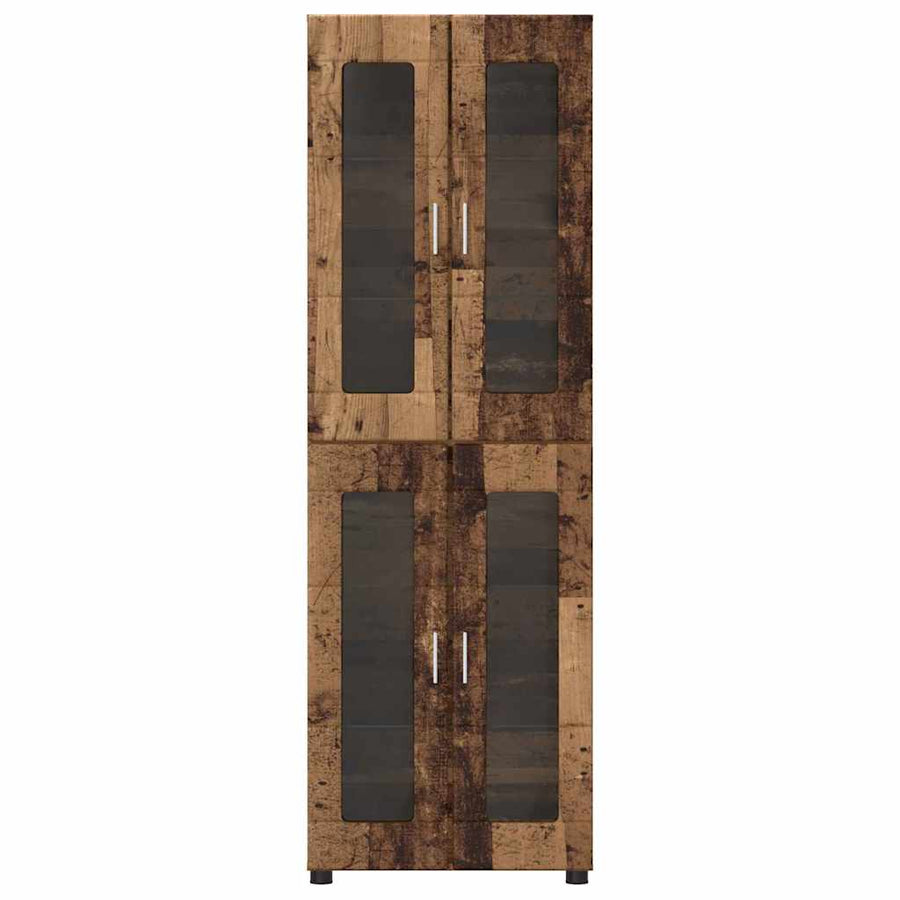 Hoge kast met plank Oudhout 60 x 35 x 182 cm Bewerkt hout
