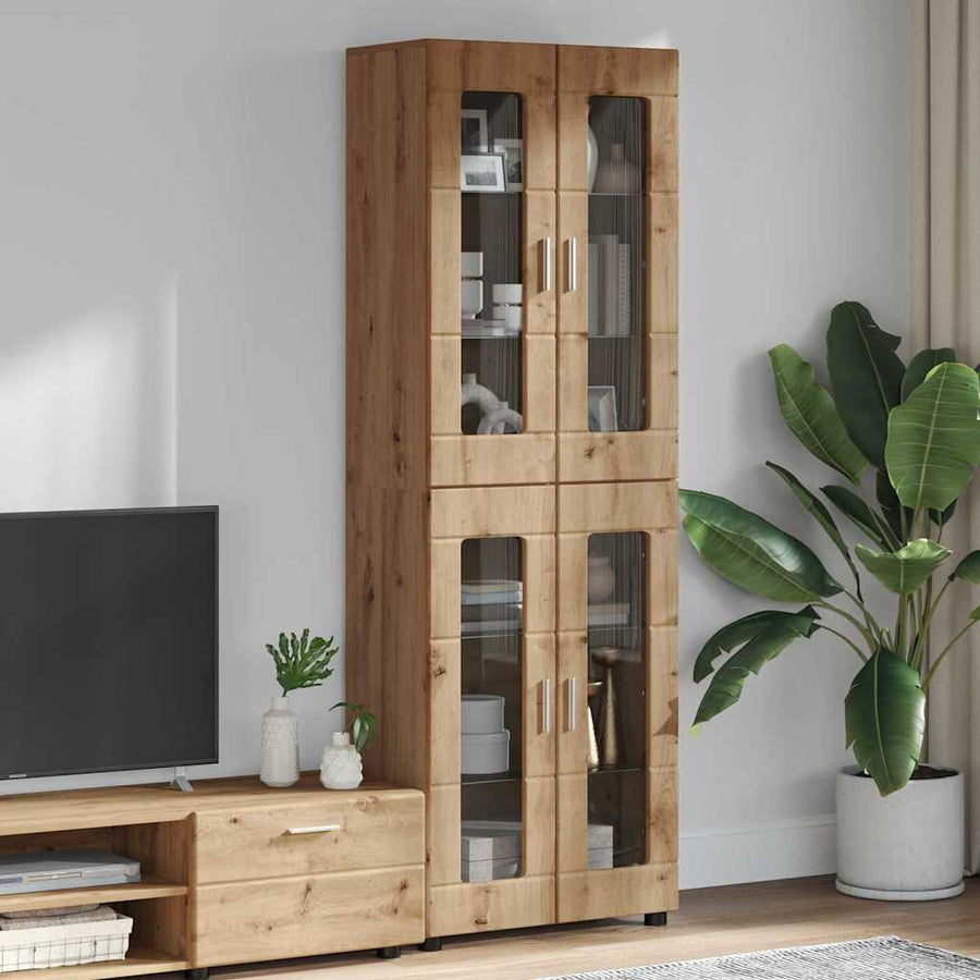 Hoge kast met plank Artisan Eiken 60 x 35 x 182 cm Bewerkt hout