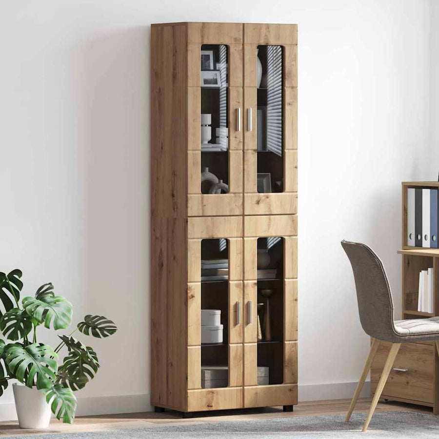 Hoge kast met plank Artisan Eiken 60 x 35 x 182 cm Bewerkt hout