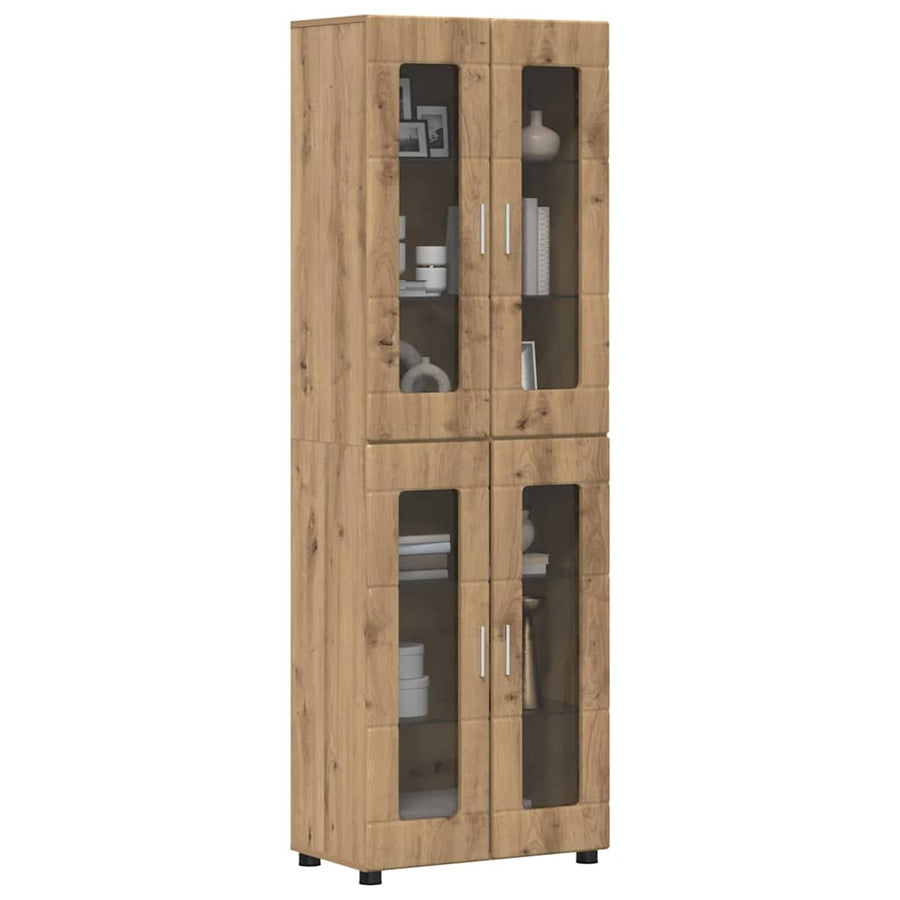 Hoge kast met plank Artisan Eiken 60 x 35 x 182 cm Bewerkt hout