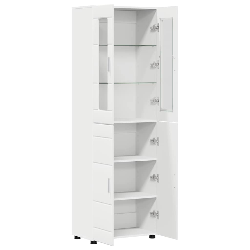 Hoge kast met plank Wit 60 x 35 x 182 cm Bewerkt hout