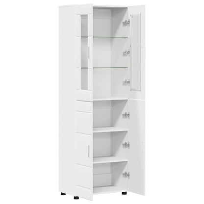 Hoge kast met plank Wit 60 x 35 x 182 cm Bewerkt hout