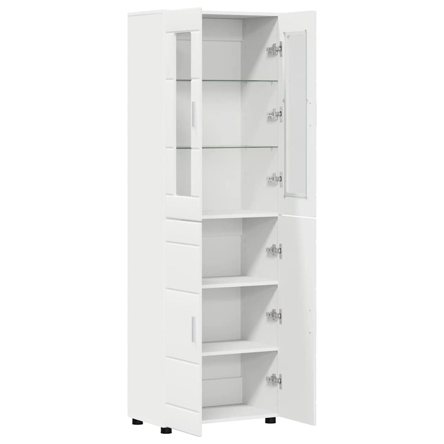 Hoge kast met plank Wit 60 x 35 x 182 cm Bewerkt hout