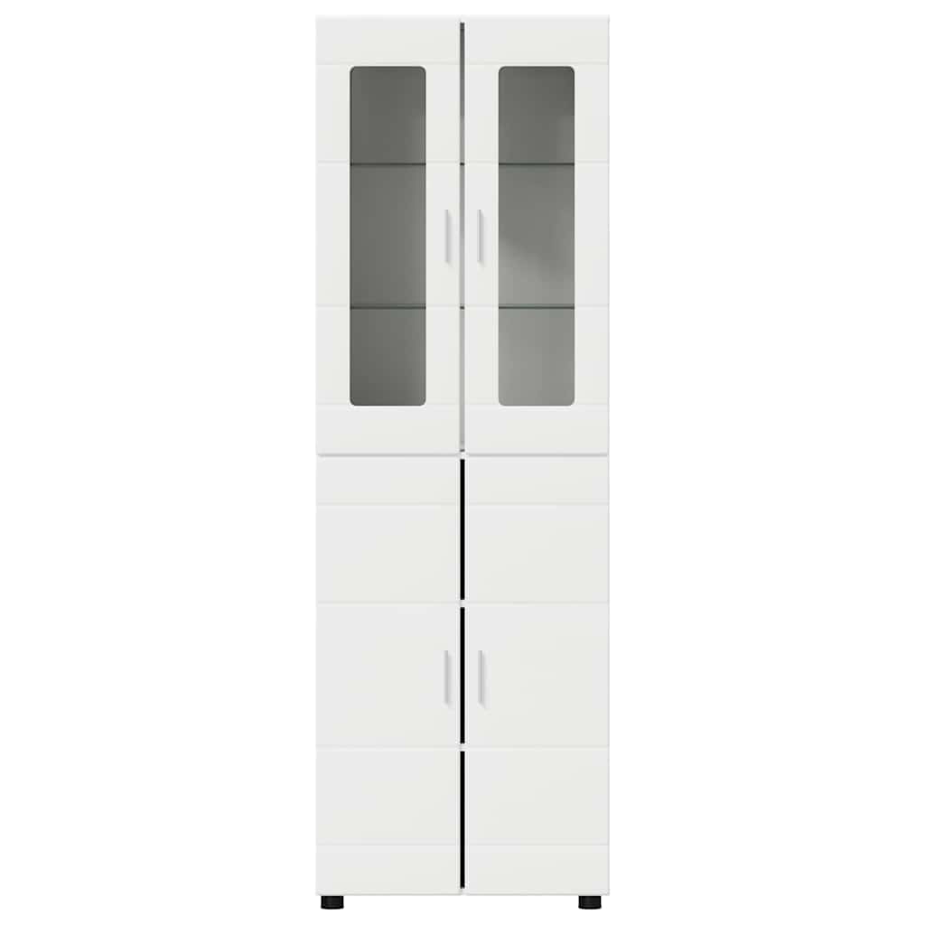 Hoge kast met plank Wit 60 x 35 x 182 cm Bewerkt hout