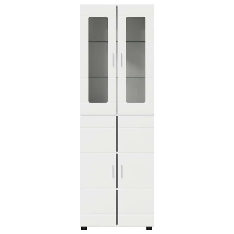 Hoge kast met plank Wit 60 x 35 x 182 cm Bewerkt hout