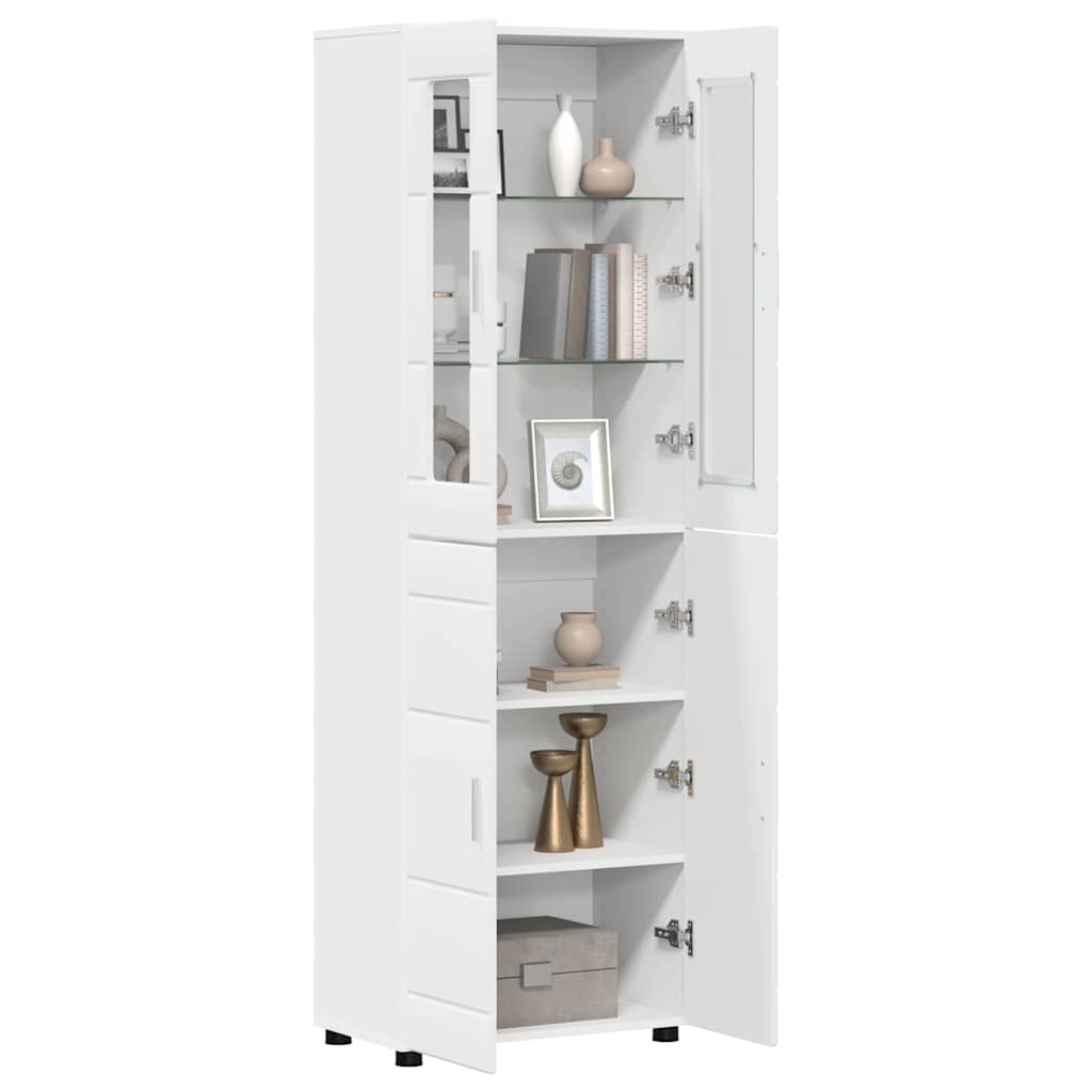 Hoge kast met plank Wit 60 x 35 x 182 cm Bewerkt hout