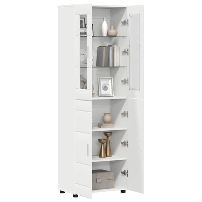Hoge kast met plank Wit 60 x 35 x 182 cm Bewerkt hout