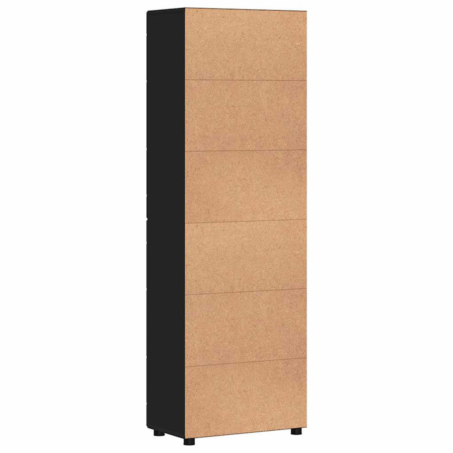 Hoge kast met plank Zwart 60 x 35 x 182 cm Bewerkt hout