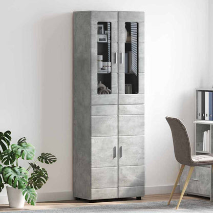 Hoge kast met plank Beton Grijs 60 x 35 x 182 cm Bewerkt hout