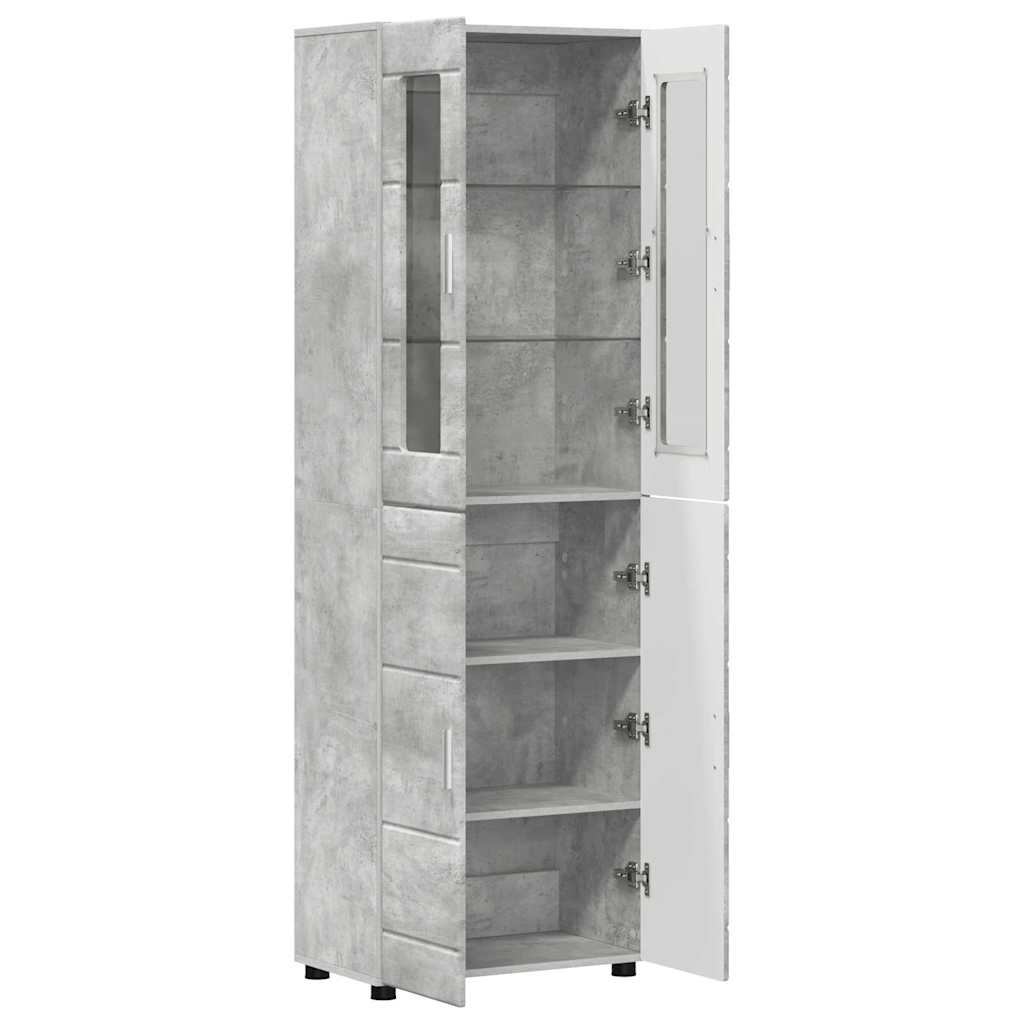 Hoge kast met plank Beton Grijs 60 x 35 x 182 cm Bewerkt hout