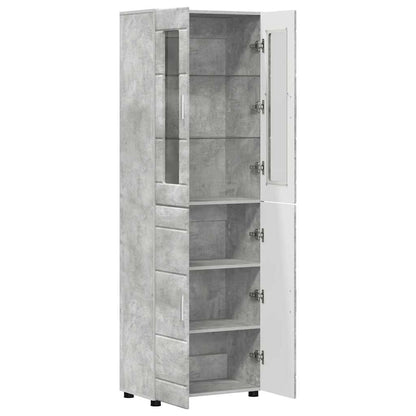 Hoge kast met plank Beton Grijs 60 x 35 x 182 cm Bewerkt hout